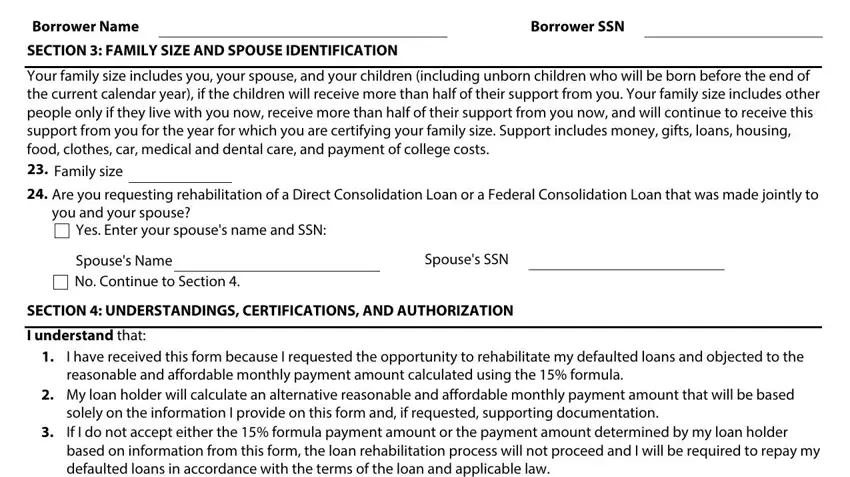 Filling out omb 1845 0120 step 3