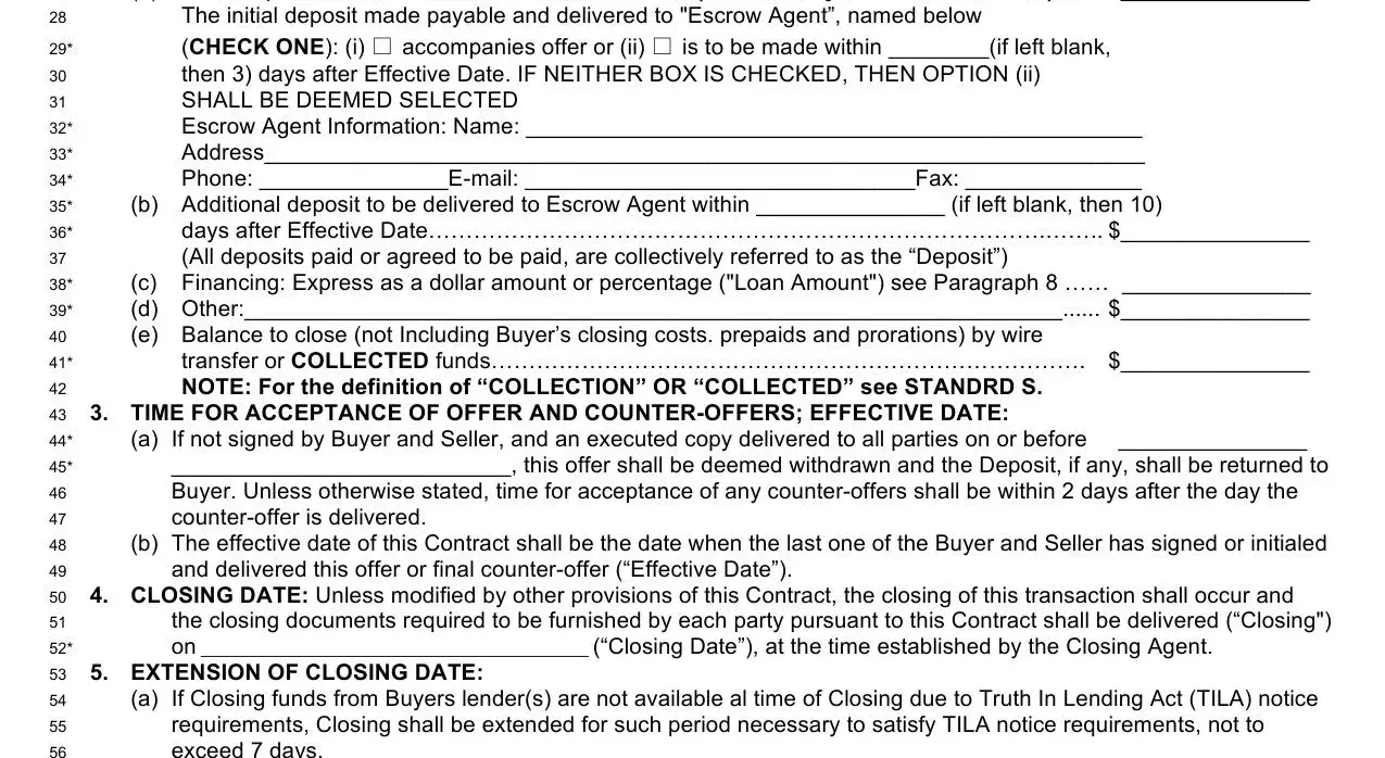 step 2 to filling out florida far bar contract