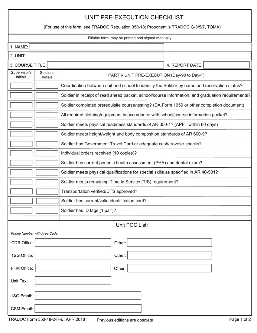 2016 Tradoc Form first page preview
