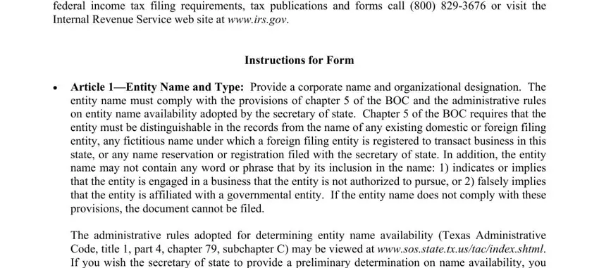 filling out address formation certificate part 1