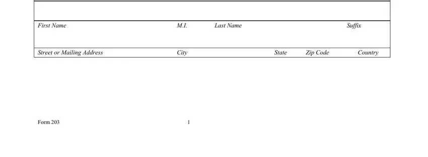 Completing address formation certificate stage 5