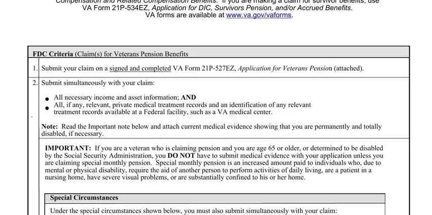 va form 21 527ez application for pension blanks to complete