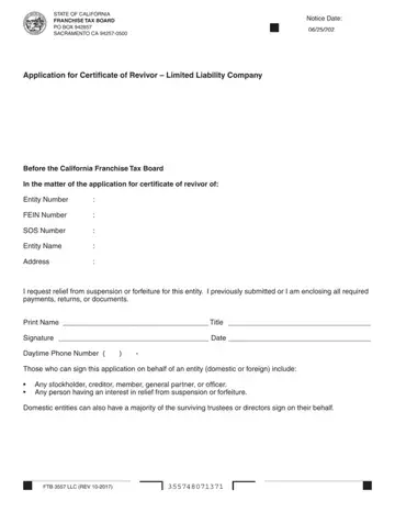 3557 Llc Form Preview