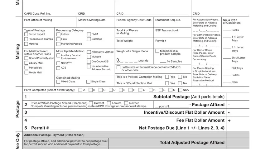 part 1 to filling in 3602 usps ps