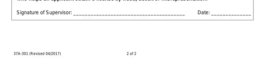 bbs form printable NOTE Knowingly providing false, Signature of Supervisor, Date, and A Revised fields to fill