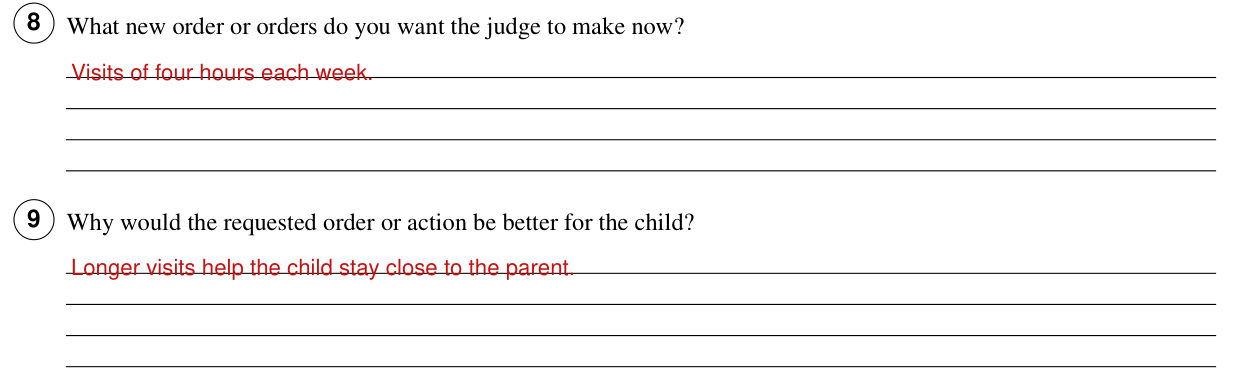 Form JV-180 example filled out, new order and why it is better for the child