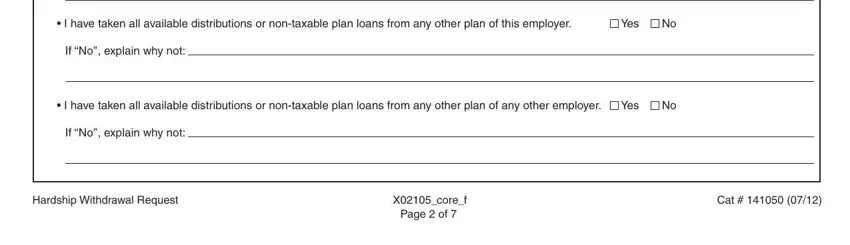 Completing equitable withdrawal form stage 5