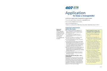 407 Transponder Application Form Preview