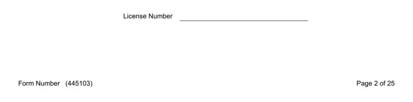 illinois form 445103 License Number, Form Number, and Page  of fields to insert