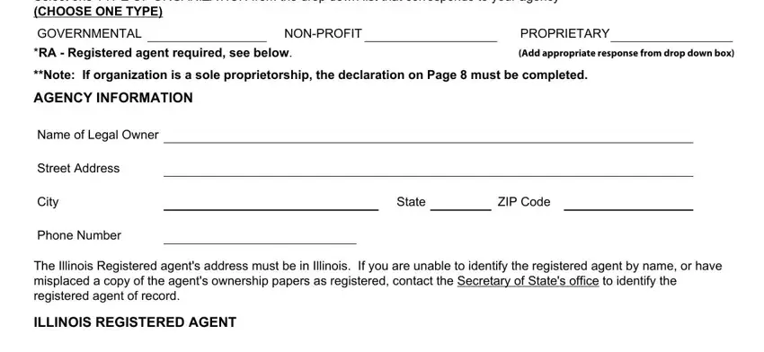 illinois dph agency ILLINOIS REGISTERED AGENT, Name of Illinois Registered Agent, Street Address, City, Phone Number of Registered Agent, State, ZIP Code, STOCKHOLDER INFORMATION If the, NAME OF STOCKHOLDER, SHARES HELD, and PERCENTAGE OF SHARES fields to fill
