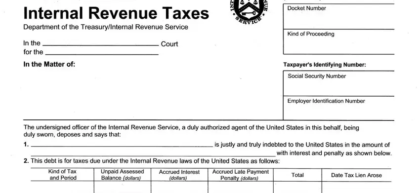 proof internal revenue taxes blanks to consider