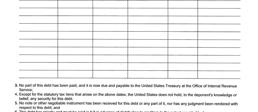 Completing proof internal revenue taxes step 2