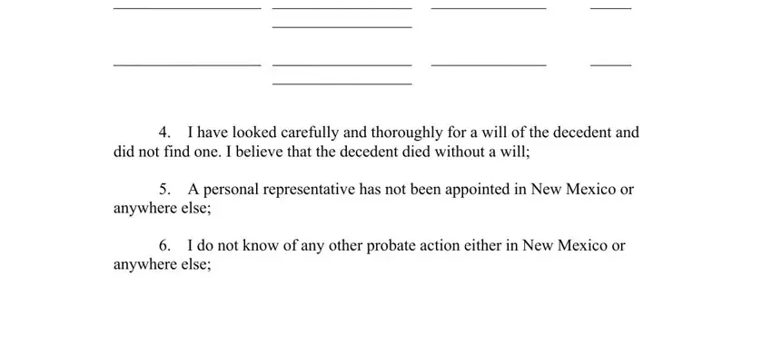 probate new mexico forms I have looked carefully and, did not find one I believe that, A personal representative has not, anywhere else, I do not know of any other, and anywhere else blanks to fill