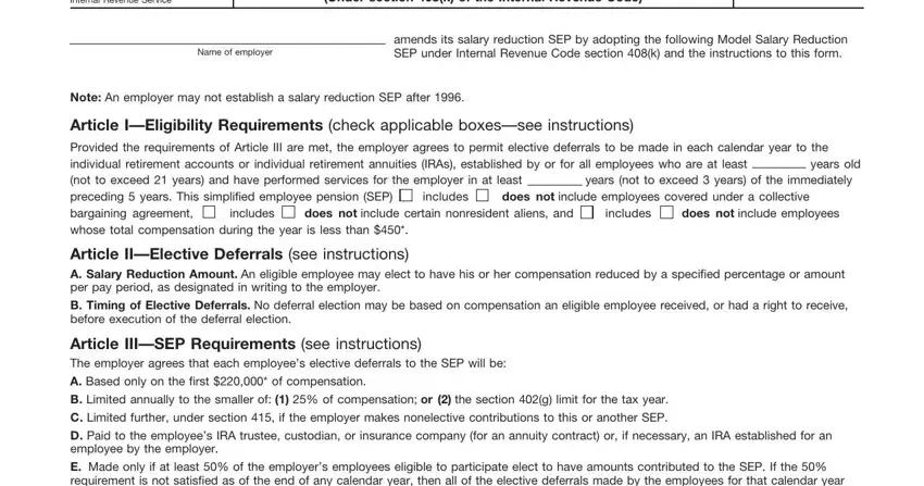 form 5305 sep gaps to fill in