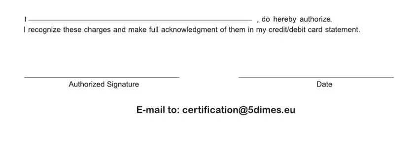 part 2 to entering details in 5dimes credit card authorization form
