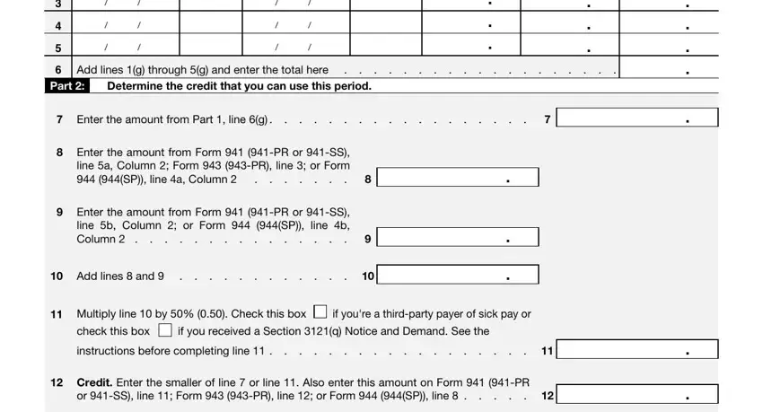 Finishing form 8974 step 2