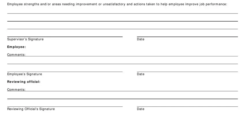 90 day evaluation form Supervisor’s Com m ent s: Com m, Dat e, and Dat e blanks to fill out