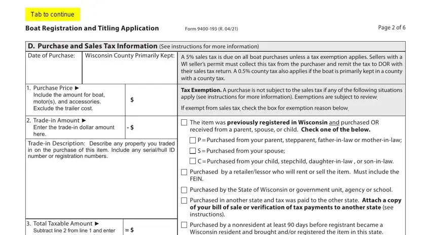 stage 4 to entering details in wi dnr boat registration