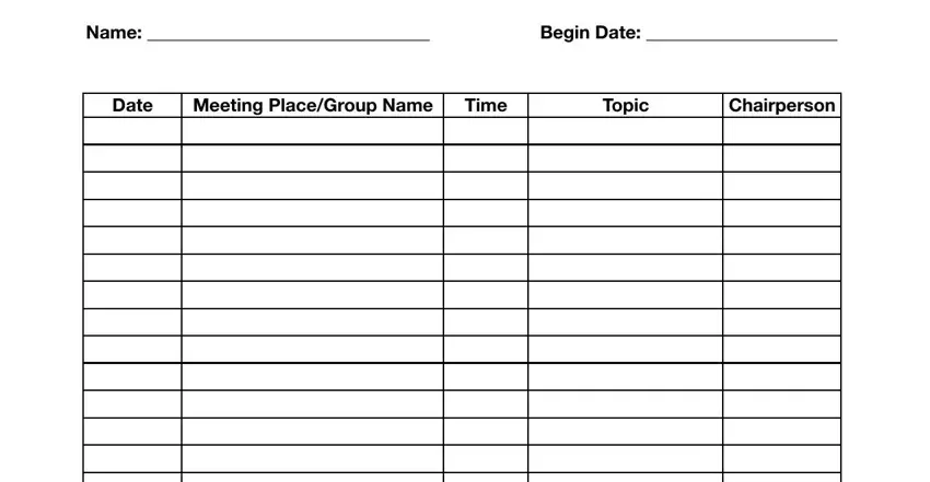 portion of gaps in alcoholics anonymous attendance forms