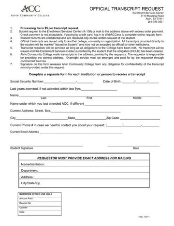 Aac Transcript Request Form Preview