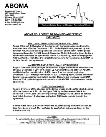Aboma Bargaining Agreement Form Preview