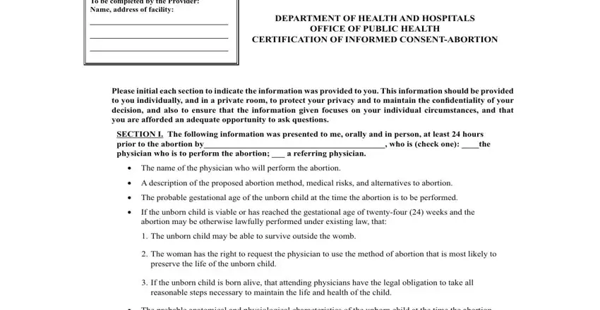 abortion release forms fields to fill in