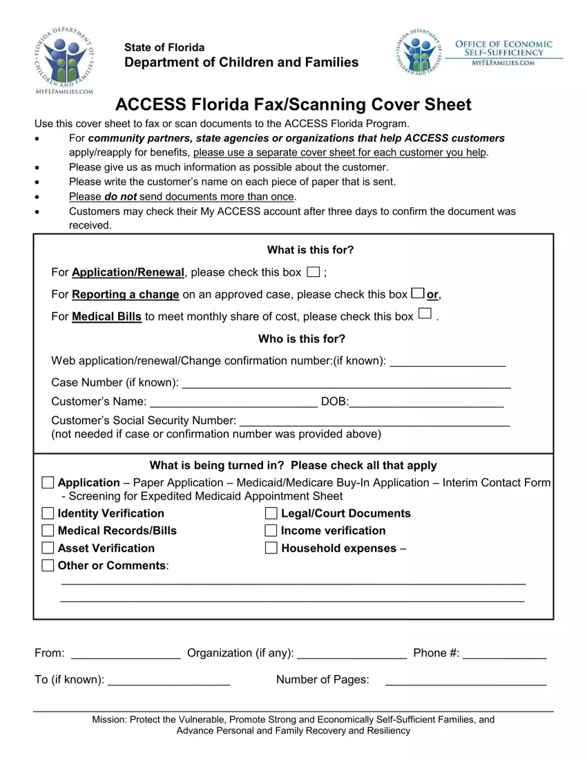 Access Florida Fax first page preview