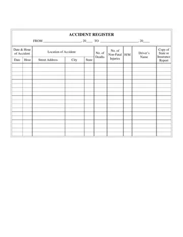 Accident Register Form Preview