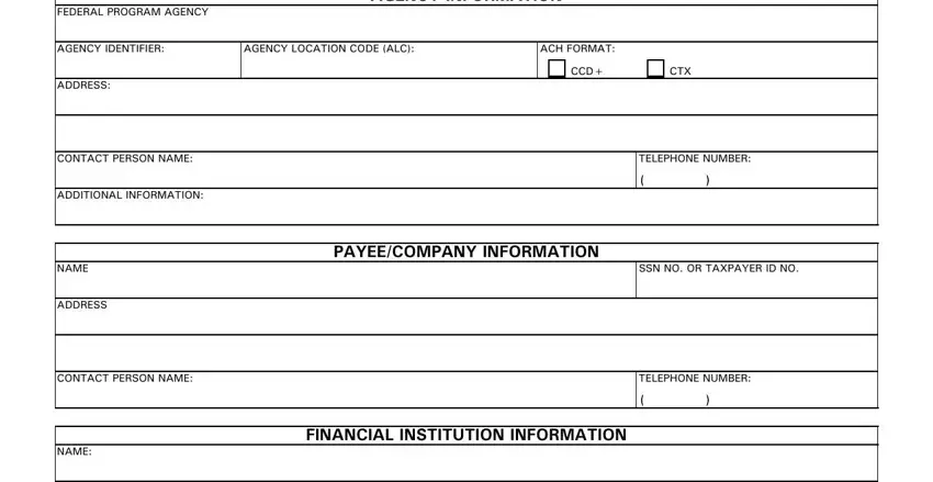 entering details in blank printable ach form pdf part 1