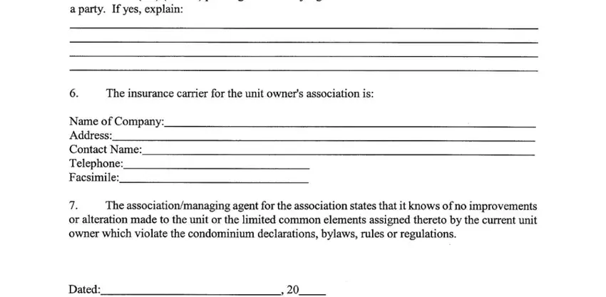 22 1 condo disclosure form illinois  fields to fill