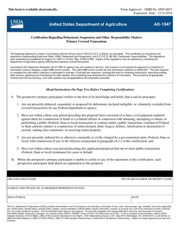 Ad 1047 Certification Form Preview