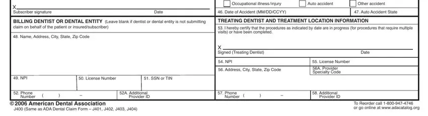 part 3 to filling out american dental association dental claim form