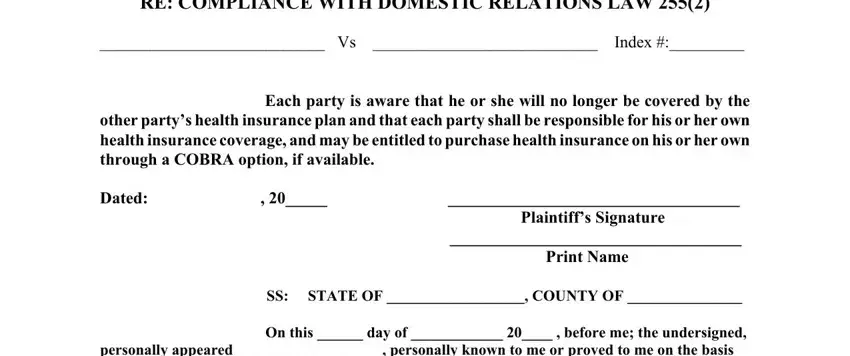 portion of blanks in NOTARY