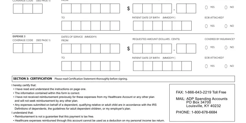 Filling out adp fsa claim form part 2