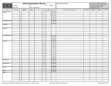 Adult Immunization Record Form Preview