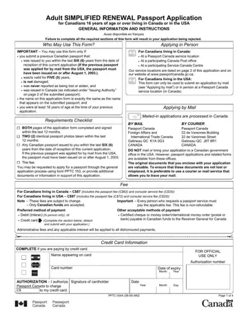 Adult Simplified Renewal Passport Form Preview