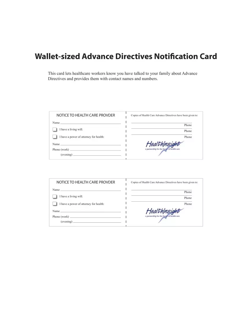 Advance Vaccine Card first page preview