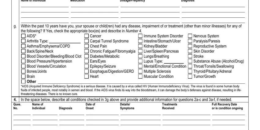 Completing evidence of insurability step 5