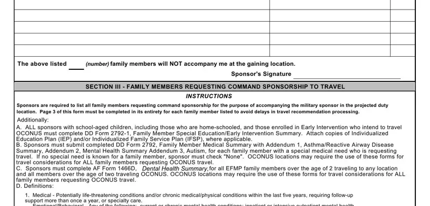 Filling out dd form 1466 step 4