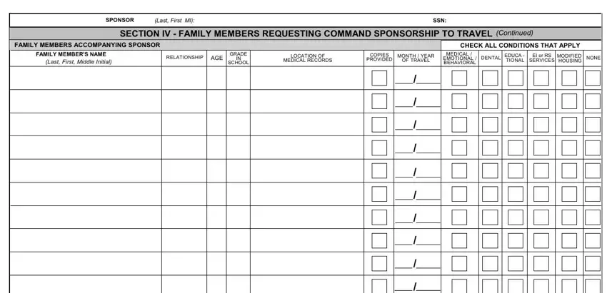 Entering details in dd form 1466 step 5