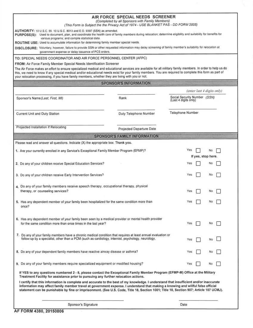 Af Form 4380 first page preview