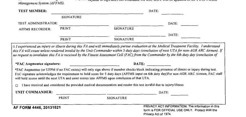 step 2 to filling out af 4446 form