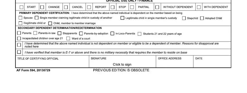 Filling out dd form 594 part 3