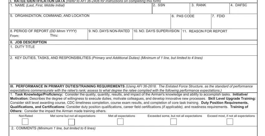 step 1 to filling in air force epr form