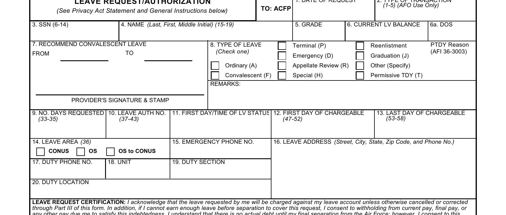 af form 988 blanks to fill in