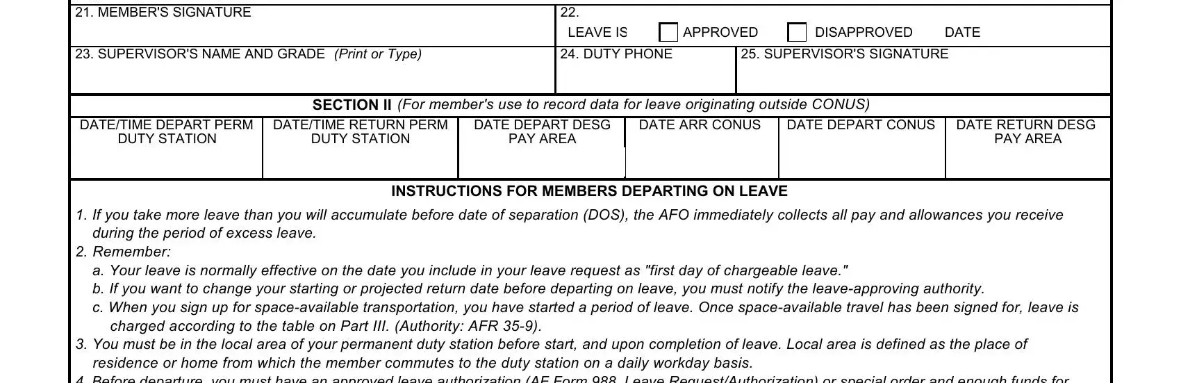 Af Form 988 ≡ Fill Out Printable PDF Forms Online