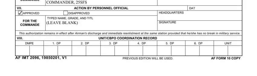 step 3 to finishing air force 2096 form