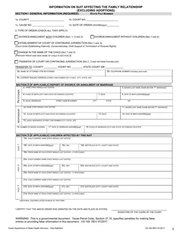 Affecting The Family Relationship Form Preview