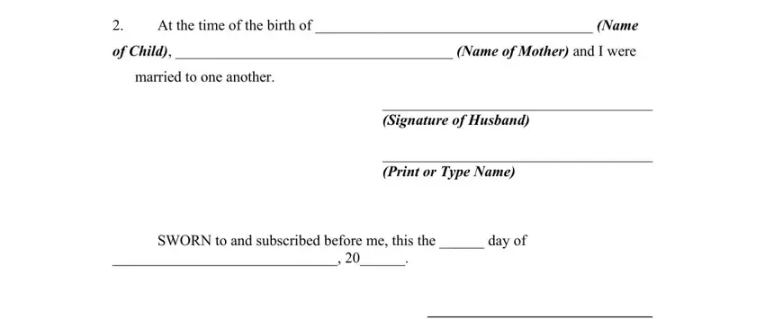 step 2 to entering details in affidavit denial of paternity