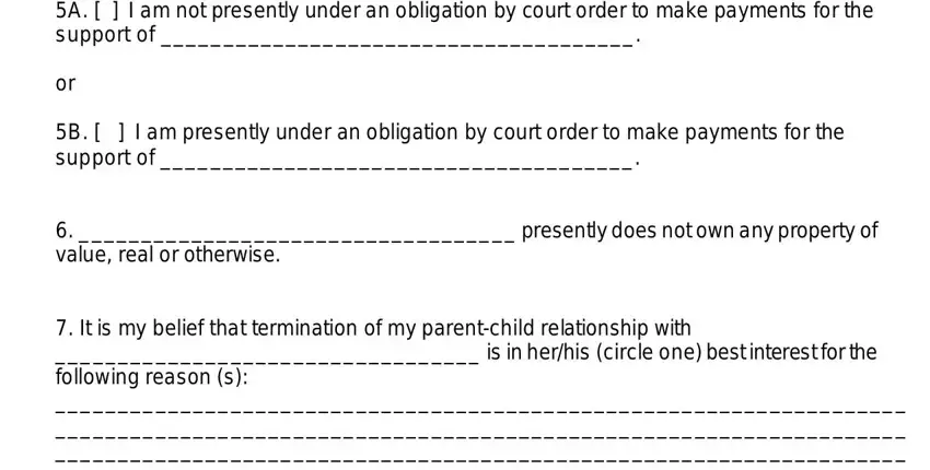 Filling out sign over parental rights forms texas step 3